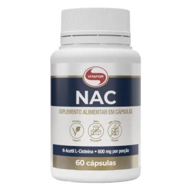 Imagem de Nac 600mg Puro 60 Capsulas Vegano Glutationa Vitafor Suplemento Alimen