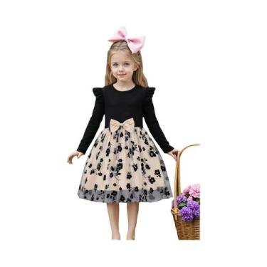 Imagem de Vestido Casual Para Meninas Bebês E Crianças, Primavera E Outono, Com 