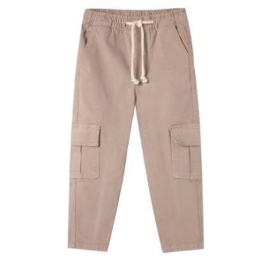 Imagem de Calça Cargo Hering Infantil Menino Toddler Em Sarja Marrom-Masculino
