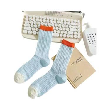 Imagem de Meias Femininas De Cano Médio a Curto, 4 a 8 Pares, Cor Sólida, Estilo