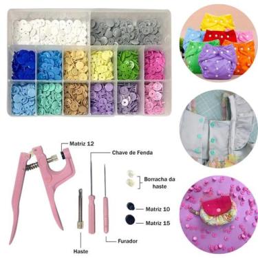 Imagem de Alicate Para Aplicar Botões Ritas Tic Tac + Box Organizador 280 Botões