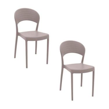 Imagem de Kit 2 Cadeiras Sissi Polipropileno Camurça Tramontina