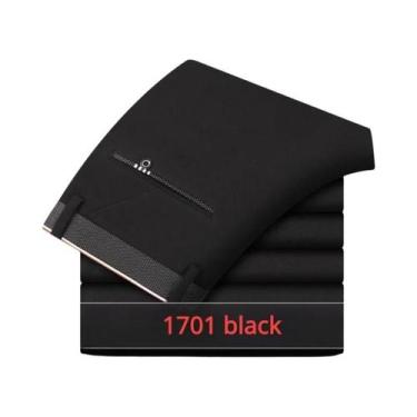 Imagem de Calças Sociais Masculinas Pretas Slim-Fit Confortáveis Para Todas as E