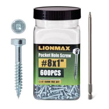Imagem de Parafusos de bolso LIONMAX 8 x 25 mm Fine Thread 600 unidades