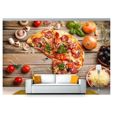 Imagem de Papel De Parede Rodízio Pizza Gourmet 3D Al143