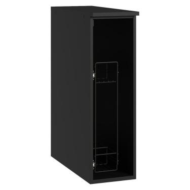 Imagem de Balcão Porta-tempeiros 20 Cm Suspenso Preto Nice Madesa Preto