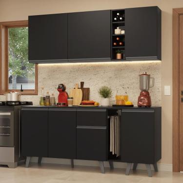 Imagem de Armário De Cozinha Compacta 180 Cm Preto Nice Madesa 01 Preto