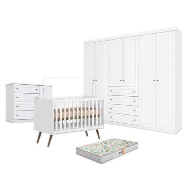 Imagem de Quarto de Bebê Americano 6 Portas com Berço Americano Q Encanto 3820 R