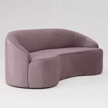 Imagem de Sofá Curvo Montserrat 180cm 03 Lugares Veludo Rosa Queimado - Nexta Casa