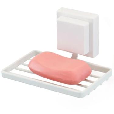 Imagem de Saboneteira Banheiro Suporte Parede Porta Sabonete Fixação Dupla Face 