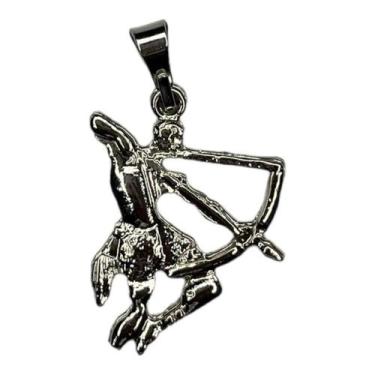 Imagem de Pingente Oxóssi Imagem 2,6 cm Niquelado - Lua Mística - 100% Original 