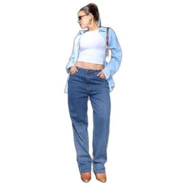 Imagem de CALÇA JEANS ESCURA RETA FEMININA CINTURA MÉDIA BÁSICA-Feminino