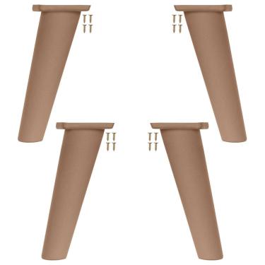 Imagem de Kit 4 Pé Retrô de Plástico Marrom Resistente para Móveis Cômoda Design Clássico e Fácil Instalação