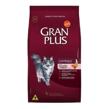 Imagem de Ração Gran Plus Menu Gatos Castrados Sabor Salmão Arroz 3kg - Congratu