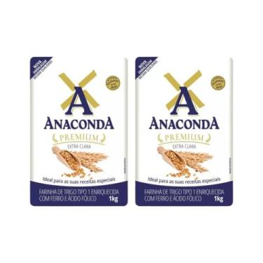 Imagem de Farinha de trigo tipo 1 Anaconda Premium 1 kg Kit 2 Unidades