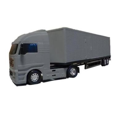 Imagem de Brinquedo Infantil Caminhão Baú 67cm Diamond Truck Cinza 1330 - Roma -