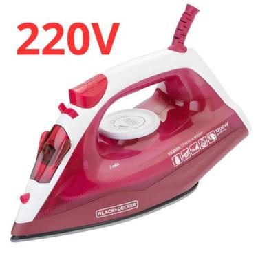 Imagem de Ferro De Passar A Vapor Black Decker Fx2250 Rosa Antiaderente 220v Com