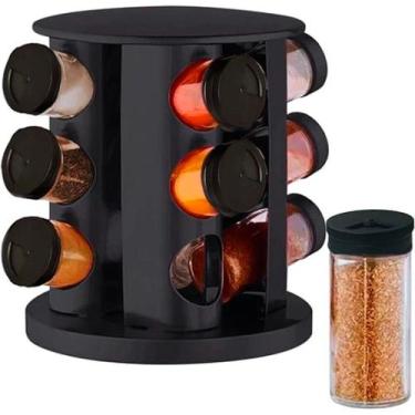Imagem de Porta Condimentos de Vidro com Base Giratória 9 Potes Belovidro