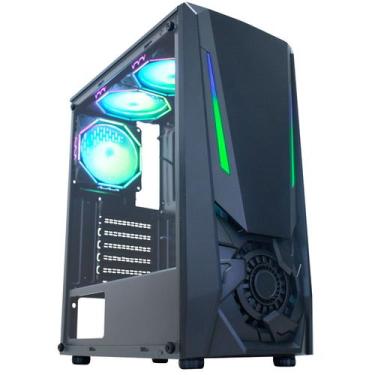 Imagem de Gabinete Gamer K-MEX Jaeger 1 CG-01TJ, Lateral em Vidro Temperado, RGB