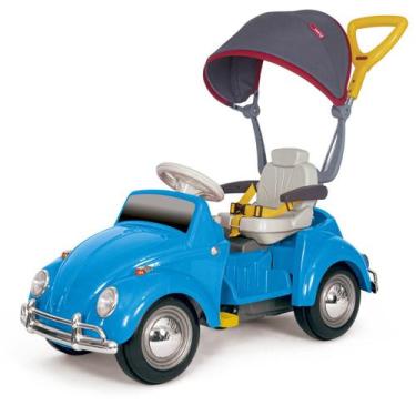 Imagem de Fusca Infantil Carrinho de Passeio ou Pedal Bubblecar Poliplac, Azul