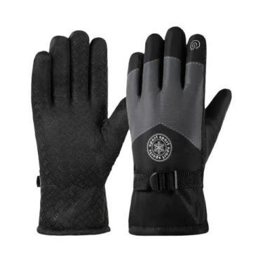 Imagem de Luvas Masculinas Quentes Para Motocicleta, Veludo Espesso, À Prova De 