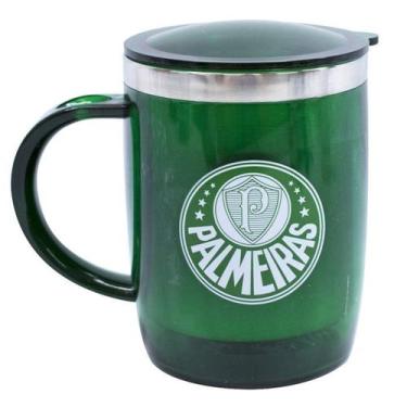 Imagem de Caneca térmica com tampa 450ml - palmeiras