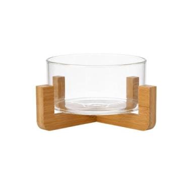 Imagem de Bowl de Vidro com suporte em Bambu 13cm - COML BELATORRE, DOREMI