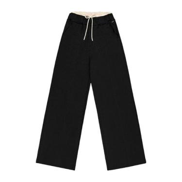 Imagem de Calça Wide Leg Juvenil Alfaiataria Gloss, Preto