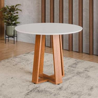 Imagem de Mesa de Jantar Redonda 4 Lugares Multimóveis CR50242, Cinamomo/Off Whi