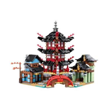 Imagem de Blocos De Montar Templo Ninja Para Crianças Com Mini Figuras E Ação Ar