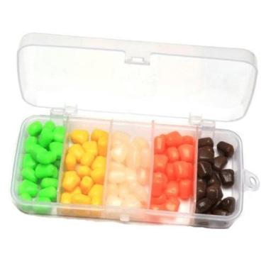 Imagem de Kit 100 Iscas Artificiais Milho Ideal Tilapia/piapara/pacu + caixa - C