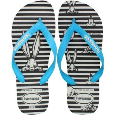 Imagem de Chinelo Havaianas Top Warner Logo, Azl, Bco, Pto, 39/40
