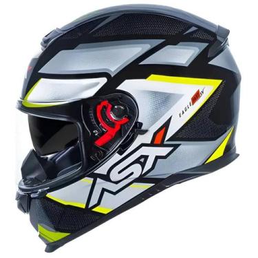 Imagem de Capacete Asx Eagle Sv Fast Preto Brilhante Cinza e Amarelo -, 58/M (57