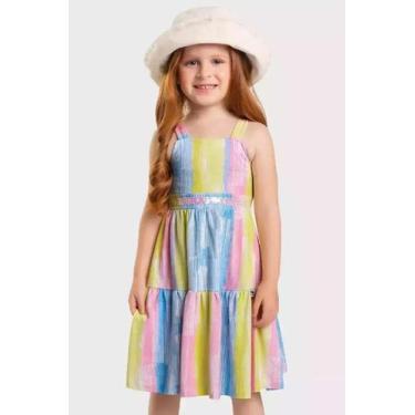 Imagem de Vestido Colorido Com Lantejoulas Fakini, Amarelo, 2
