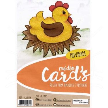 Imagem de Régua Médio Cards Apliques e Pinturas - Decorart, GALINHA