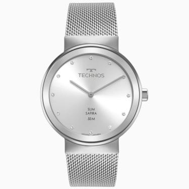 Imagem de Relógio Feminino de Pulso Slim GL22AZ-1K Analógico com Pulseira de Aço Prata Technos