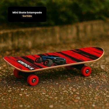 Imagem de Mini Skate Infantil Mini Skate Estampado com Superfície Antiderrapante para Iniciantes Vermelho Unitoys