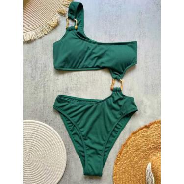 Imagem de Maiô Feminino De Corte Alto, Estilo Cheeky, Com Um Ombro, Monokini Com