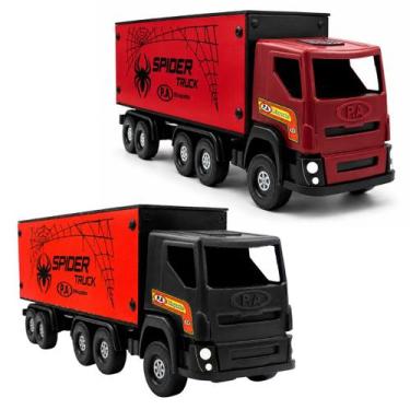 Imagem de Caminhão De Brinquedo Carreta Brinquedo Vermelho C/ Baú 1 Un - P.A BRI