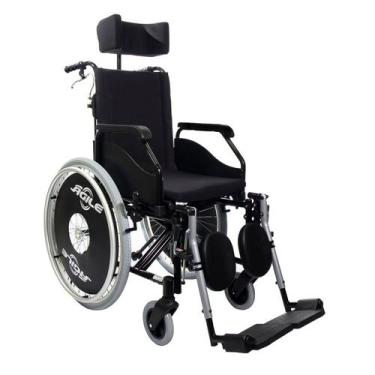 Imagem de Cadeira de Rodas Agile Jaguaribe Reclinável Preta 44cm