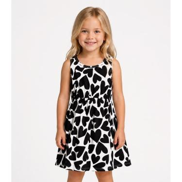 Imagem de Vestido Infantil Meia Malha Estampado Select Preto