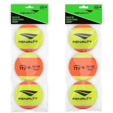 Imagem de Bolas de Beach Tênis Penalty Xxii com Homologação ITF 2 e Maciez para Treino e Competição Amarelo 6 UNIDADES