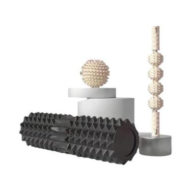 Imagem de Conjunto De Massagem Em Três Peças: Rolo De Espuma, Bola E Bastão Para