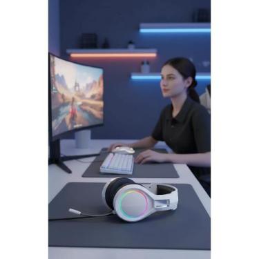 Imagem de Headset Gamer RGB Branco Imersivo - Som 50mm - Congratulations Store