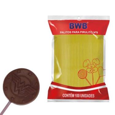 Imagem de 100 Canudo Palito para Pirulito Pequeno Amarelo nº09 Cod. 112 BWB
