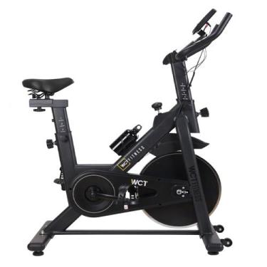 Imagem de Bicicleta spinning com roda de inercia de 22kg - preto e cinza wct fit