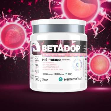 Imagem de BETADOP 300g PréTreino Sem Cafeína Sabor Tutti Frutti elementoPuro