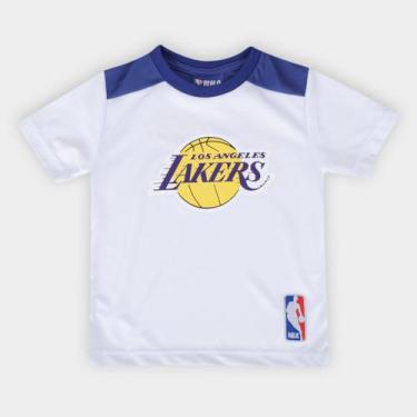 Imagem de Camiseta NBA Infantil Los Angeles Lakers Braziline, Branco, 8A