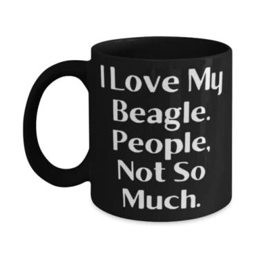 Imagem de Presentes de cachorro Beagle para amantes de cães, I Love My Beagle. People, Not So Much, Cão Beagle motivacional 325 g Caneca 425 ml, Copo de amigos