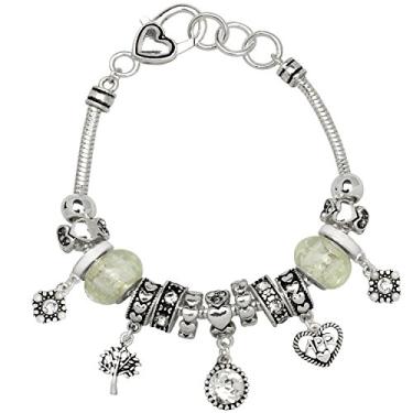 Imagem de Pulseira Falari com pedras do signo e berloques multicoloridos prateados